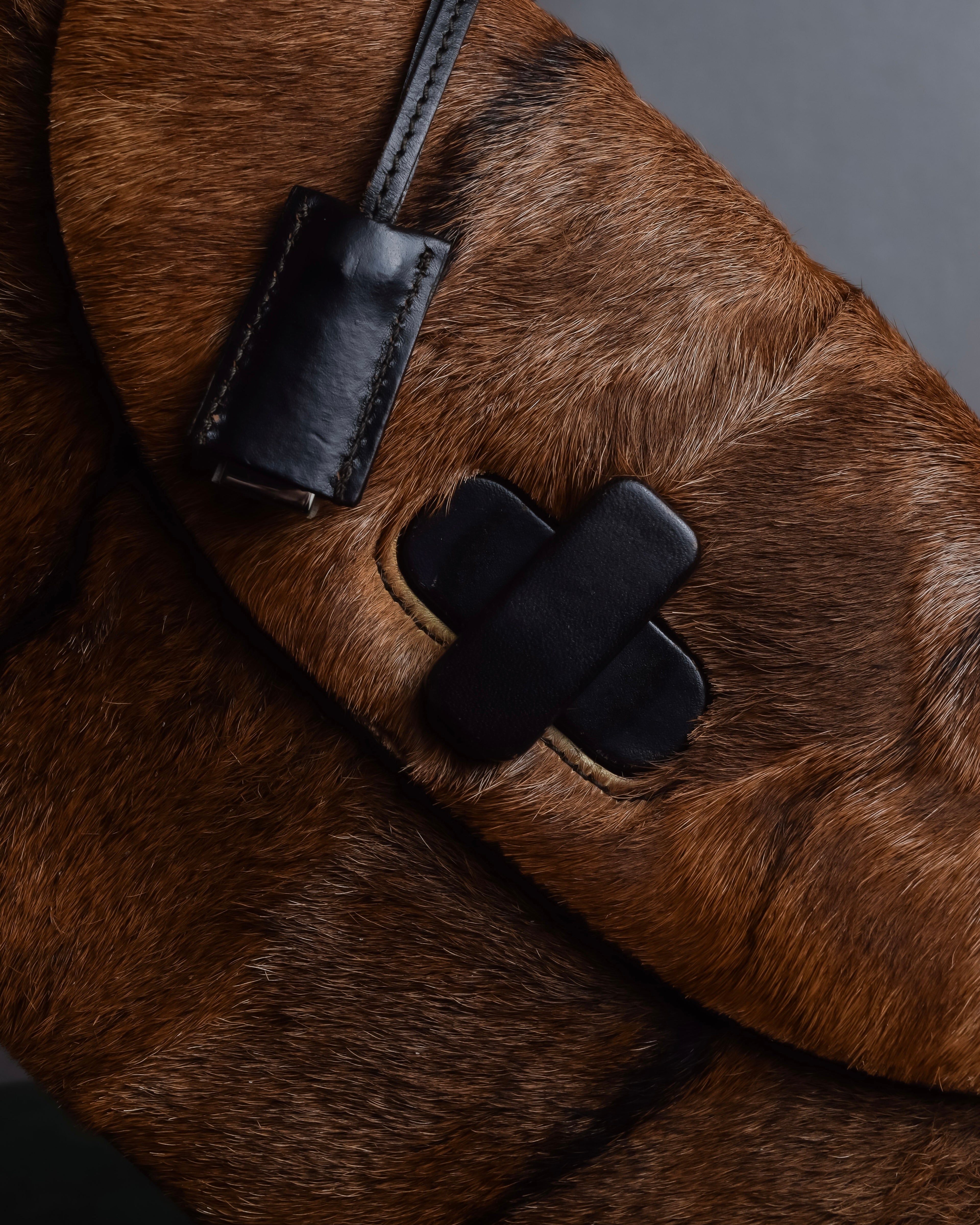 "GUCCI"「1947」 pony leather combination bamboo hand bag