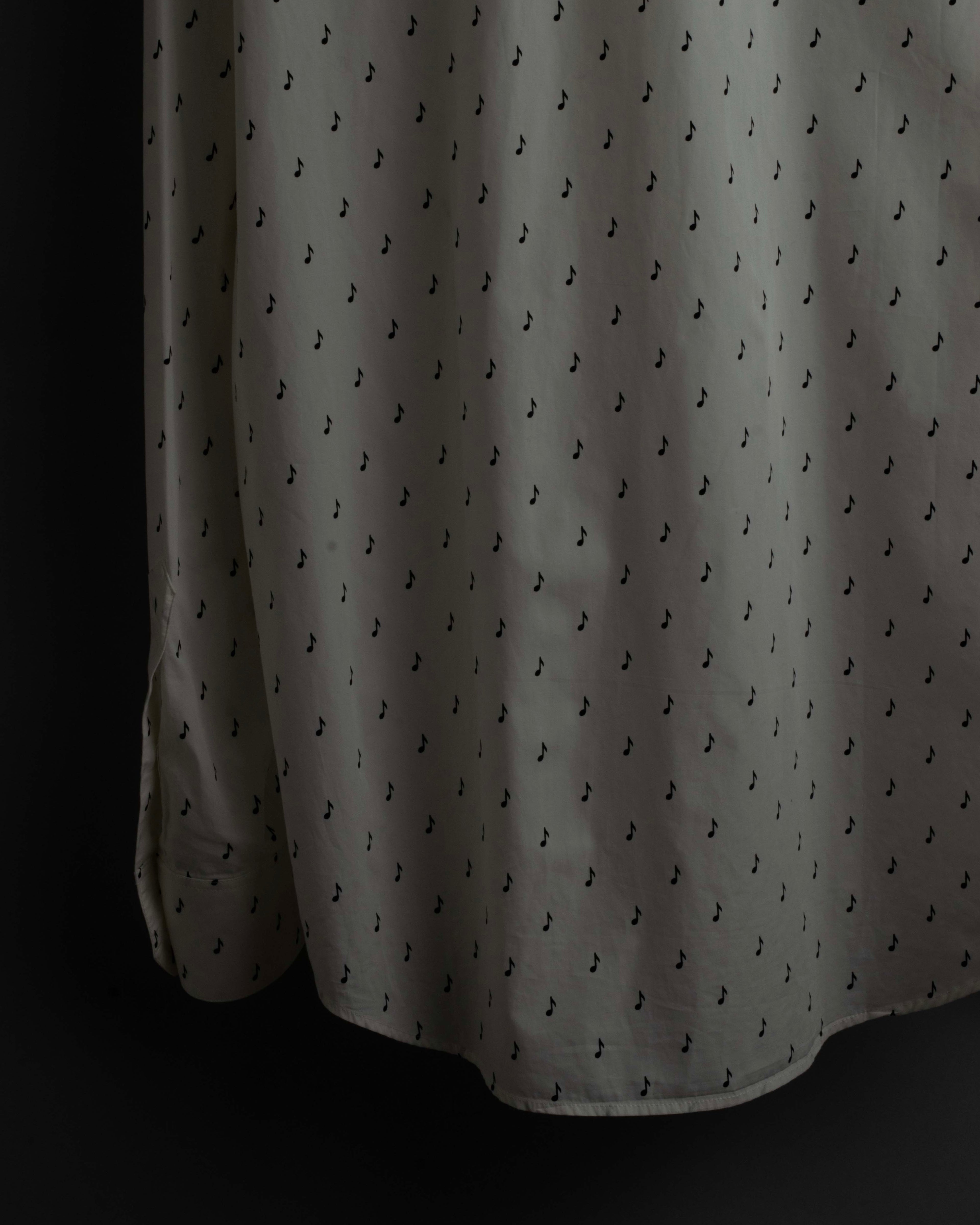 "CELINE" Musical note motif cotton shirt