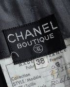 "CHANEL" 90's Gold button design straight line skirt