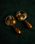 “GIANFRANCO FERRE“ 80’s-90’s Sculptural amber drop earrings