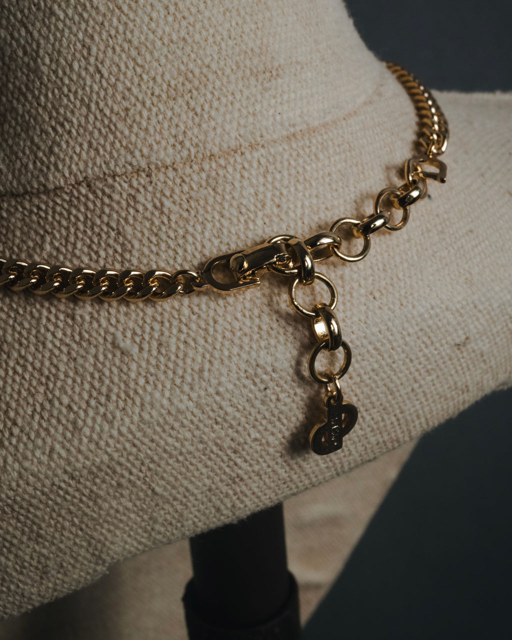 "Christian Dior" Geometric Y-link crystal pendant necklace