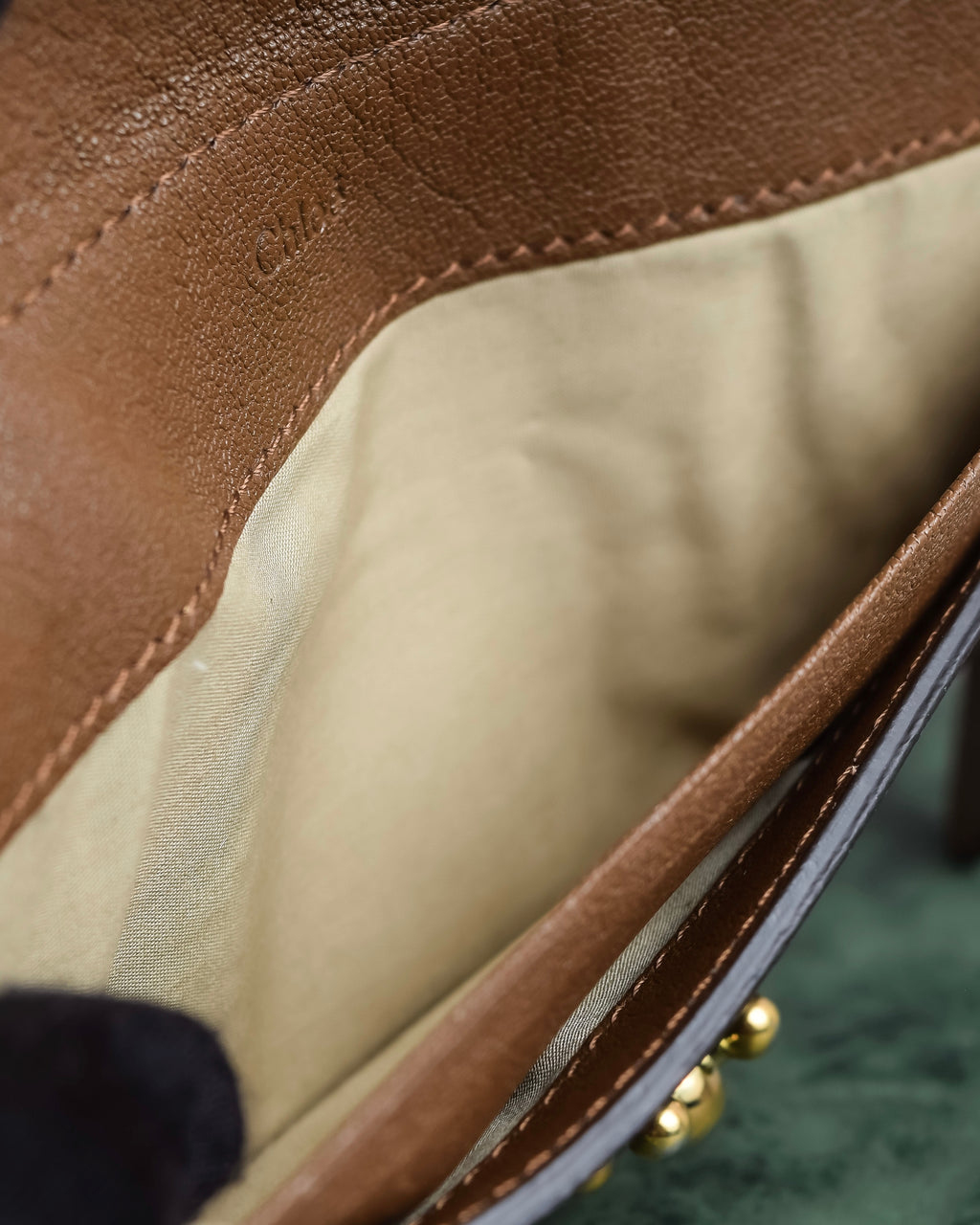 "Chloe" Fleur motif design leather long wallet