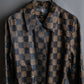 "FENDI" Pecan checkered belted mid length coat