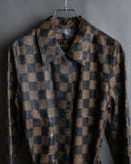 "FENDI" Pecan checkered belted mid length coat