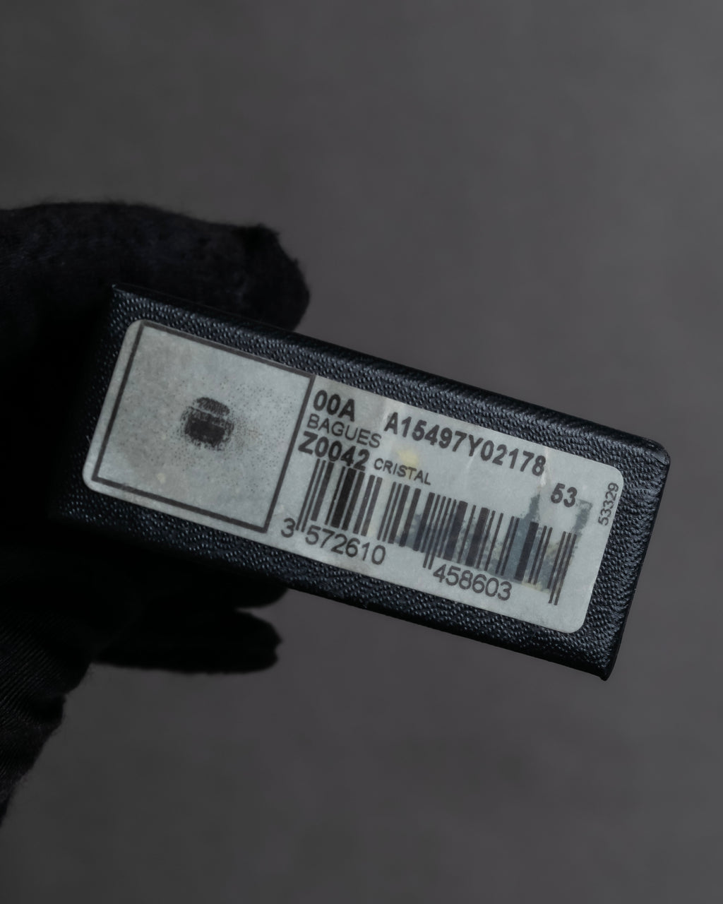 "CHANEL" 00AW Karl Lagerfeld period clear stone design logo engraved ring