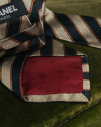 "CHANEL" 90's-00's Classic silk regimental striped tie