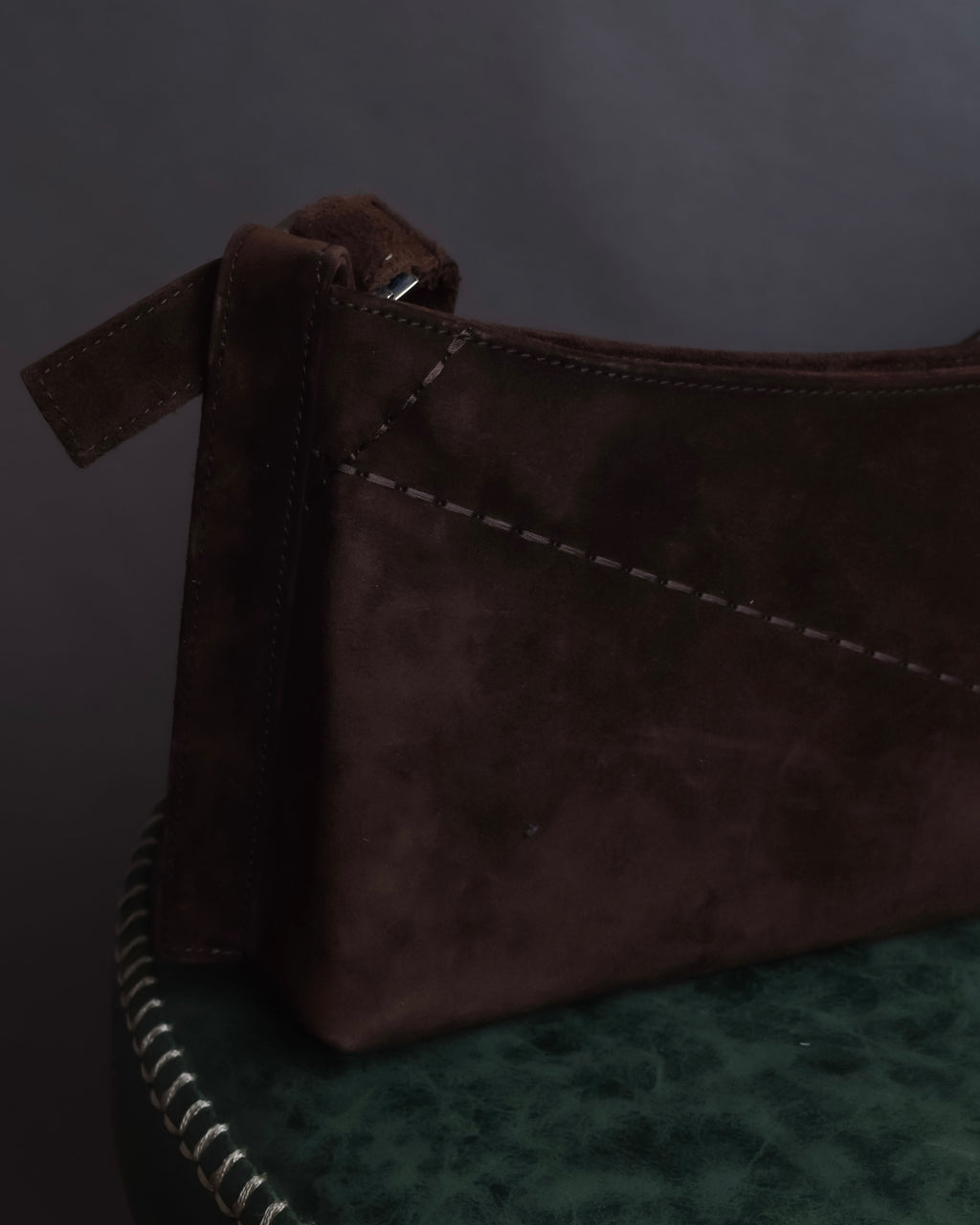 "Salvatore Ferragamo" Sharp form leather combination bag