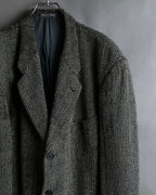 "GIORGIO ARMANI" Greige mix checkered pattern tailored jacket