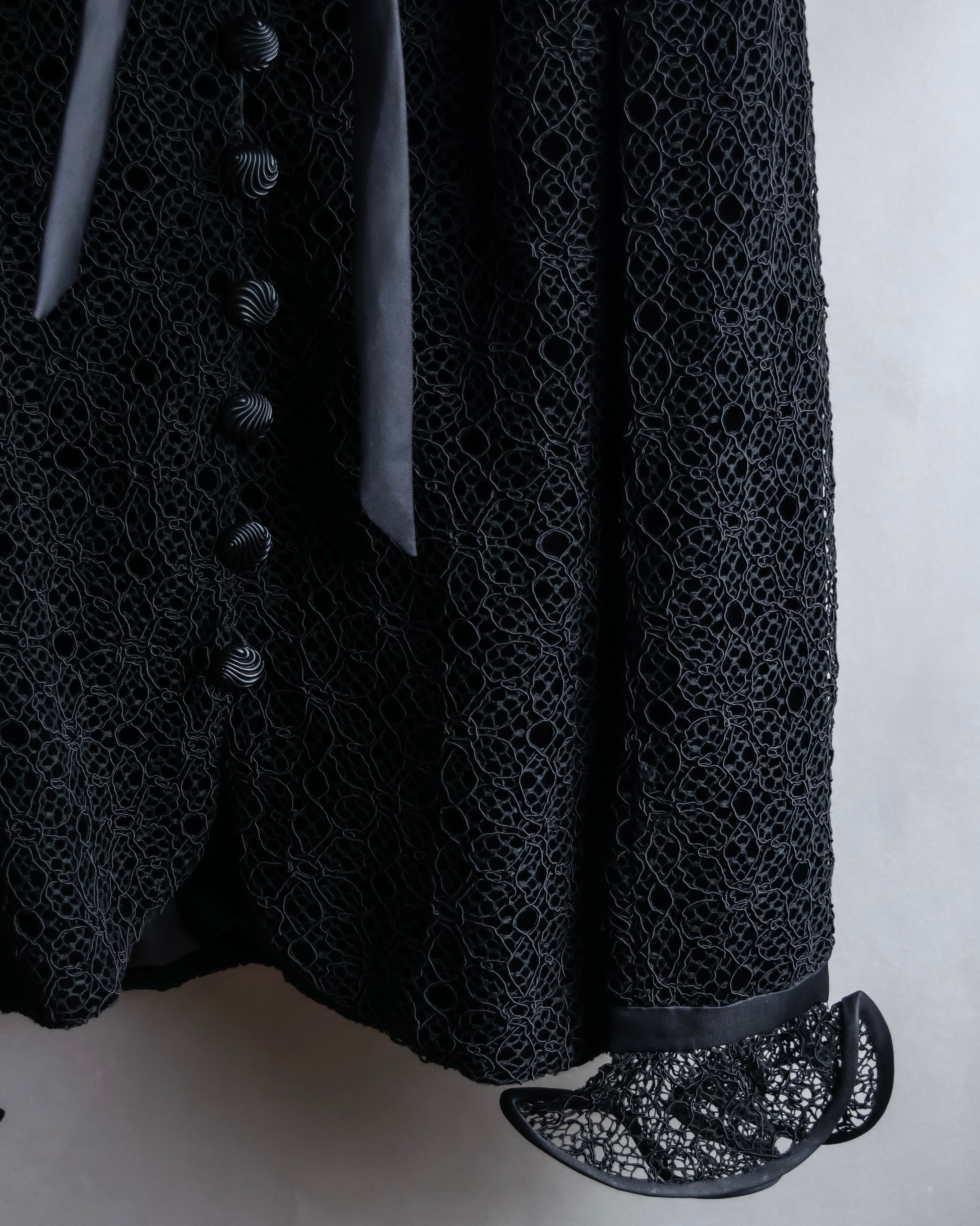 "JEAN-LOUIS SCHERRER" Lace frill design ribbon attached jacket