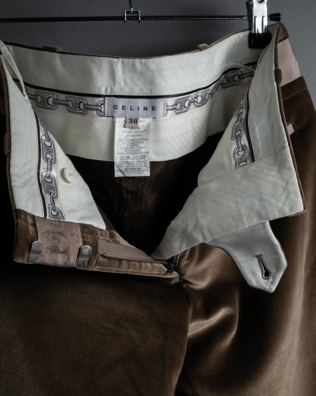 "CELINE" 1999-2003 low-rise flared stretch slacks