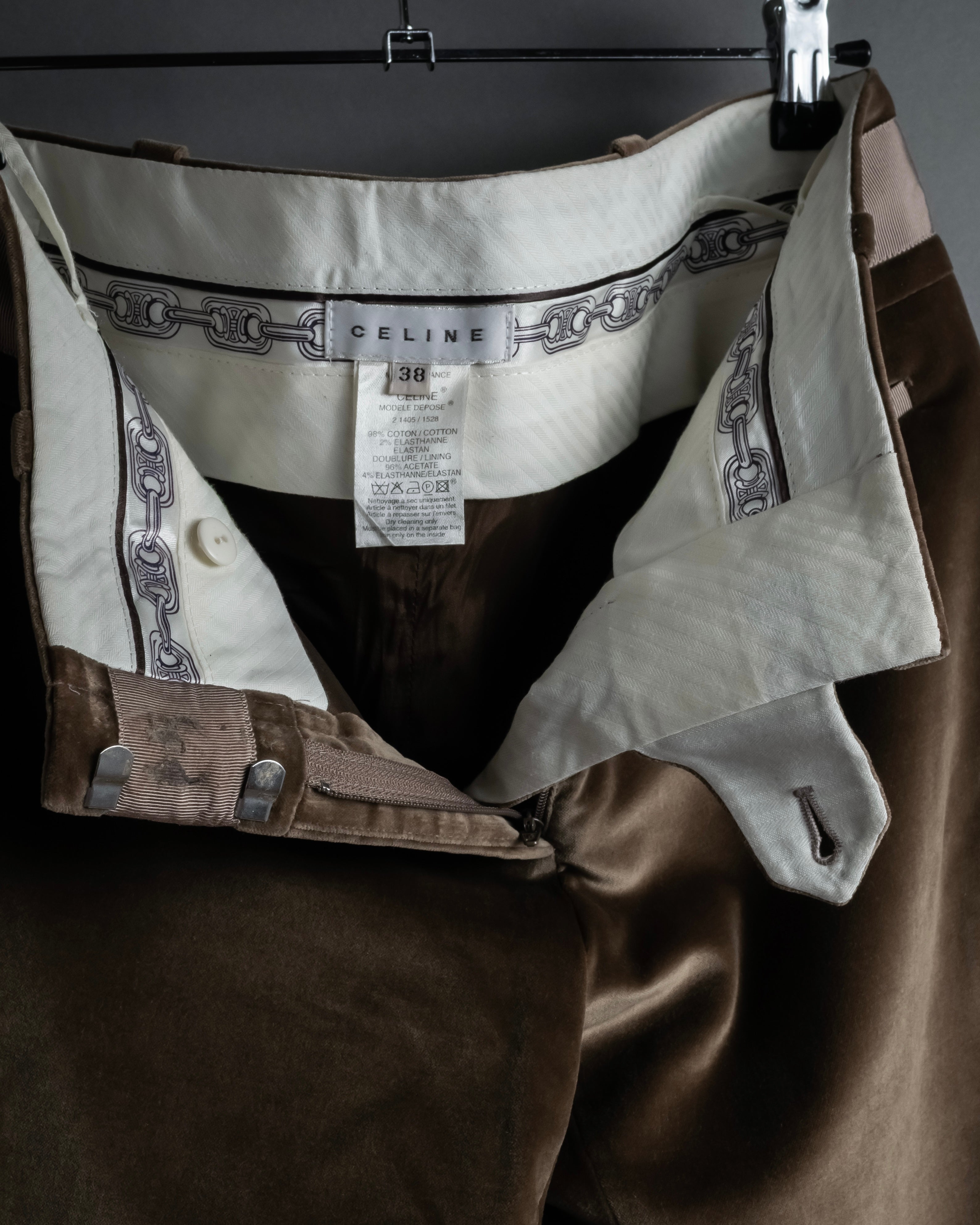 "CELINE" 1999-2003 low-rise flared stretch slacks