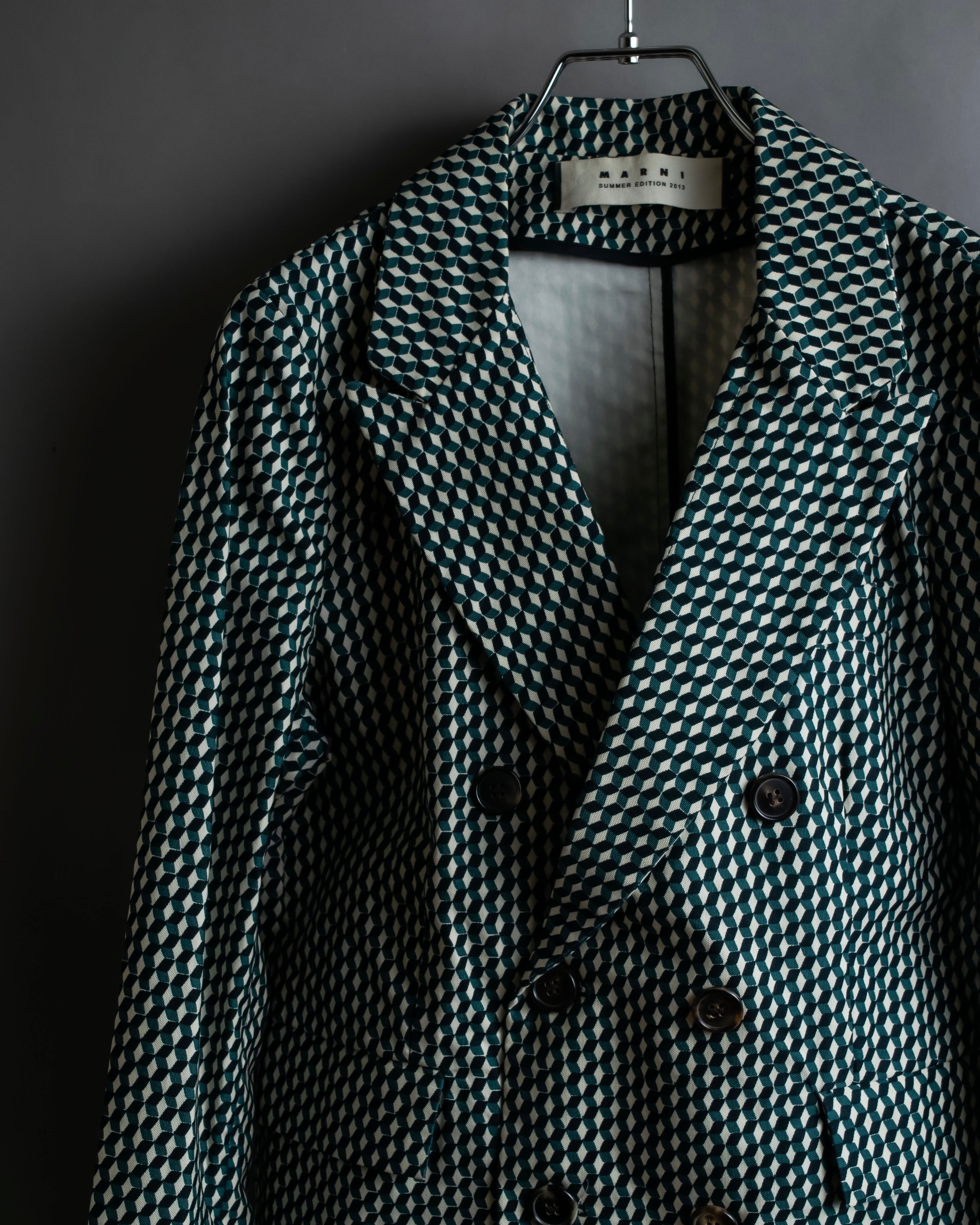 "MARNI" Geometric pattern double-breasted tailored jacket
