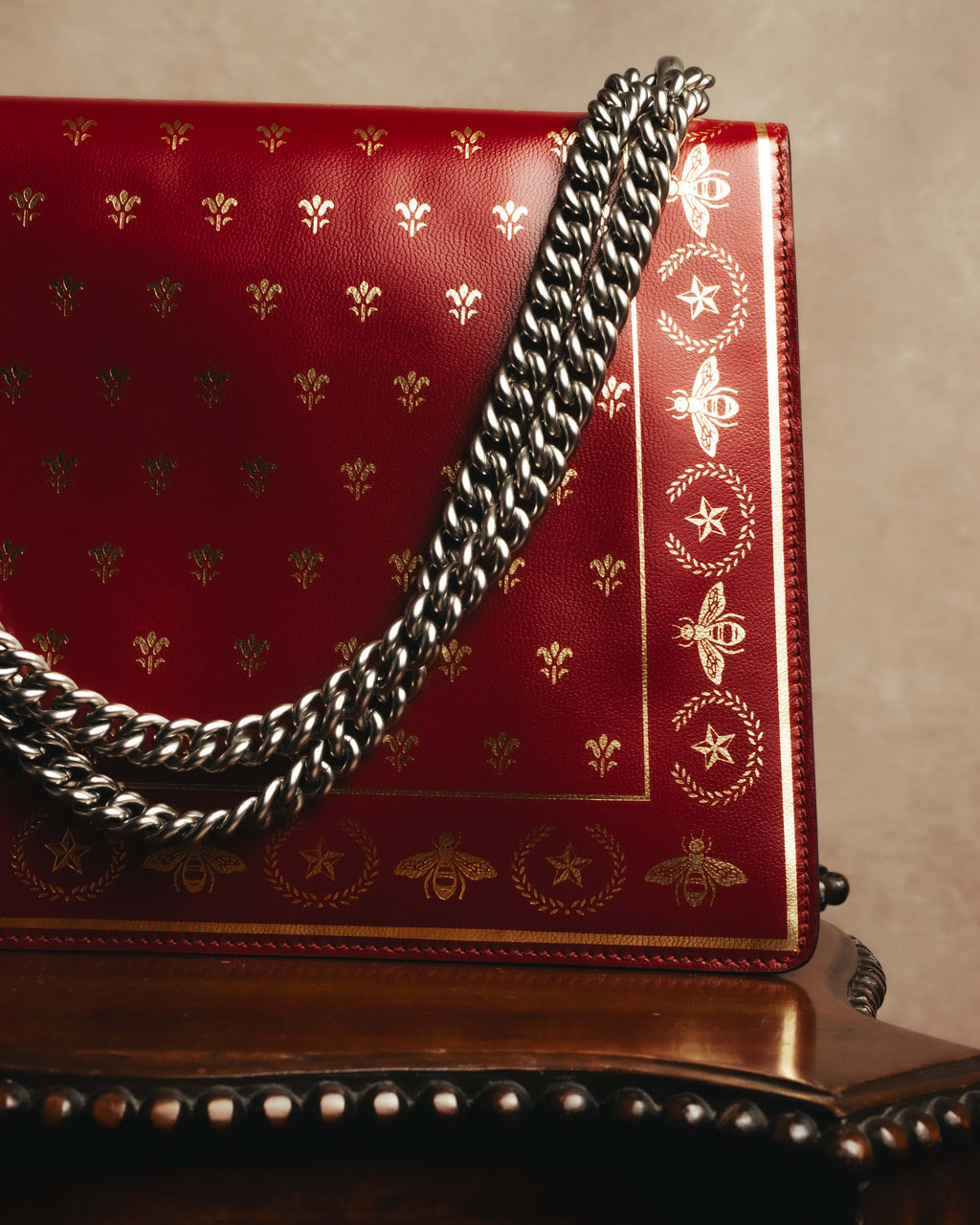 -SPECIAL- "GUCCI" 2010's-20's Collectible gucci garden embellished leather dionysus chain shoulder bag