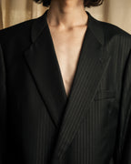 "BALENCIAGA" Chalk stripe pattern long silhouette set up