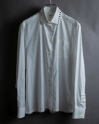 "VALENTINO" Stud detail collar white cotton shirt