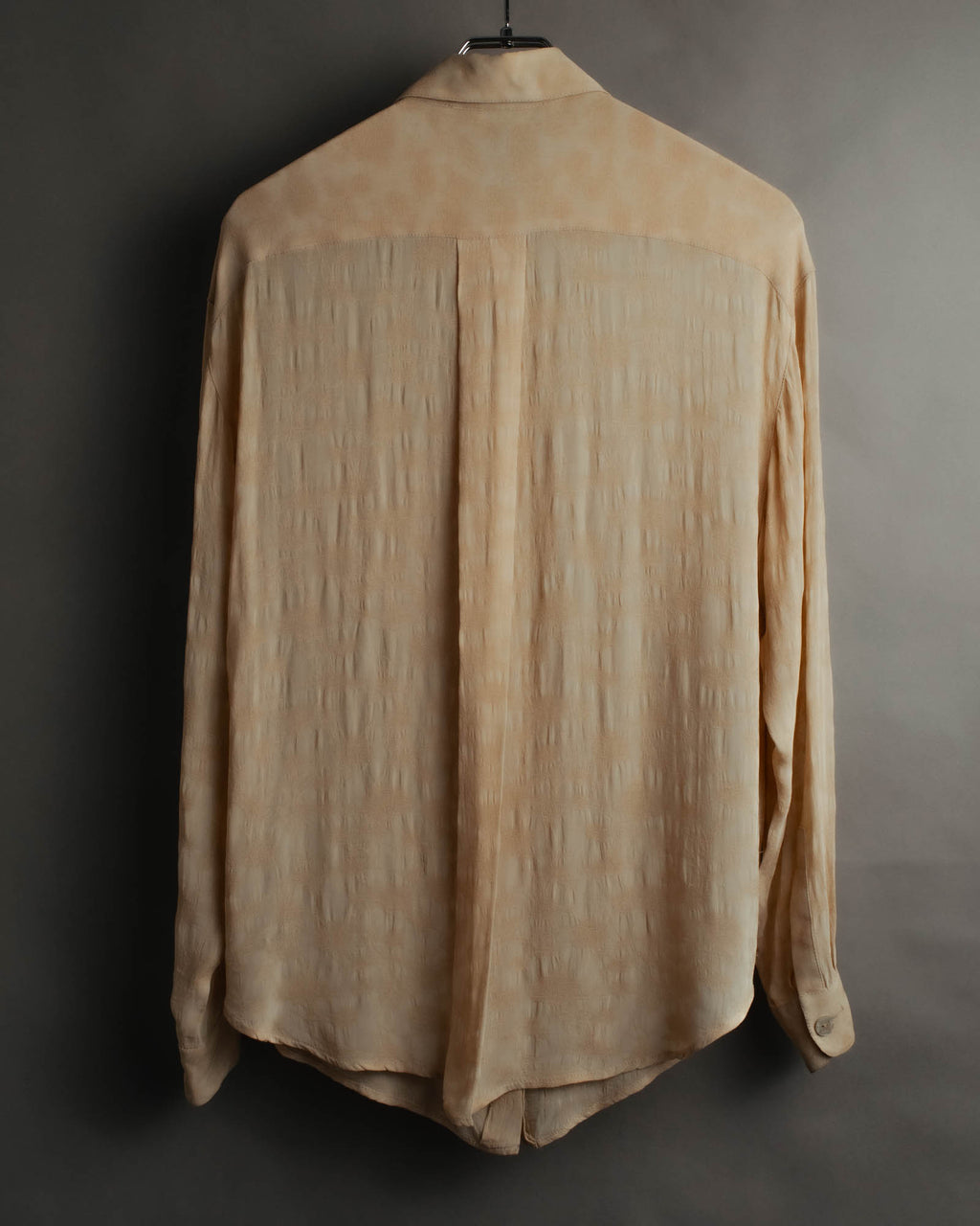 "FENDI" 80's-90's Draped rayon jacquard shirt