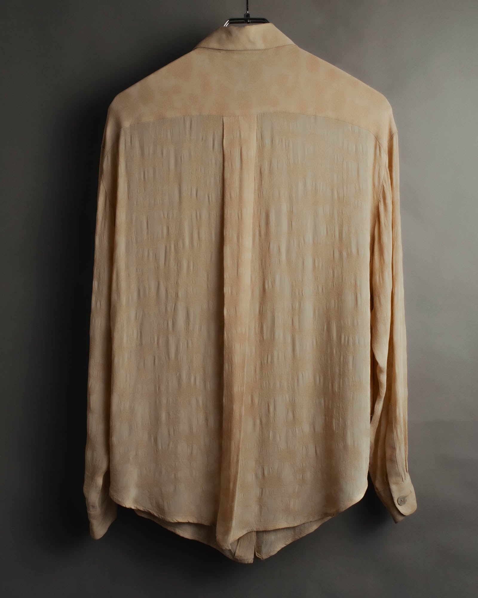 "FENDI" 80's-90's Draped rayon jacquard shirt
