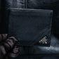 “Prada” Saffiano leather triangle logo wallet