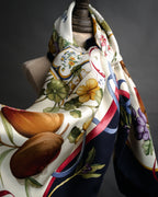 “Salvatore Ferragamo” 90’s Harvest still life silk scarf