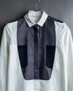 "CELINE" Combination color dress shirt
