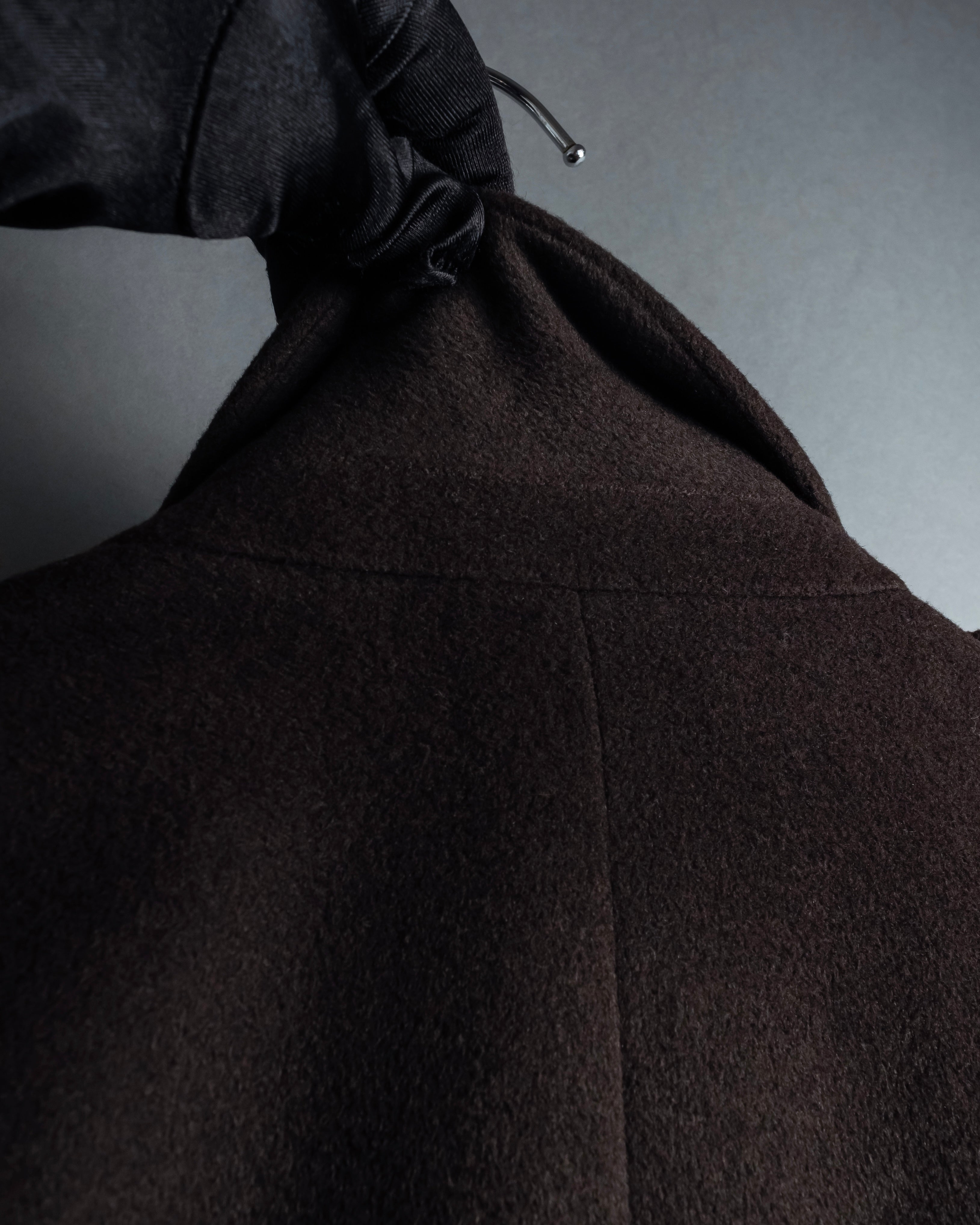 "VALENTINO" Shaped silhouette mocha brown chester coat