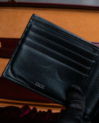 "Dior" Logo engraved bi-fold leather wallet