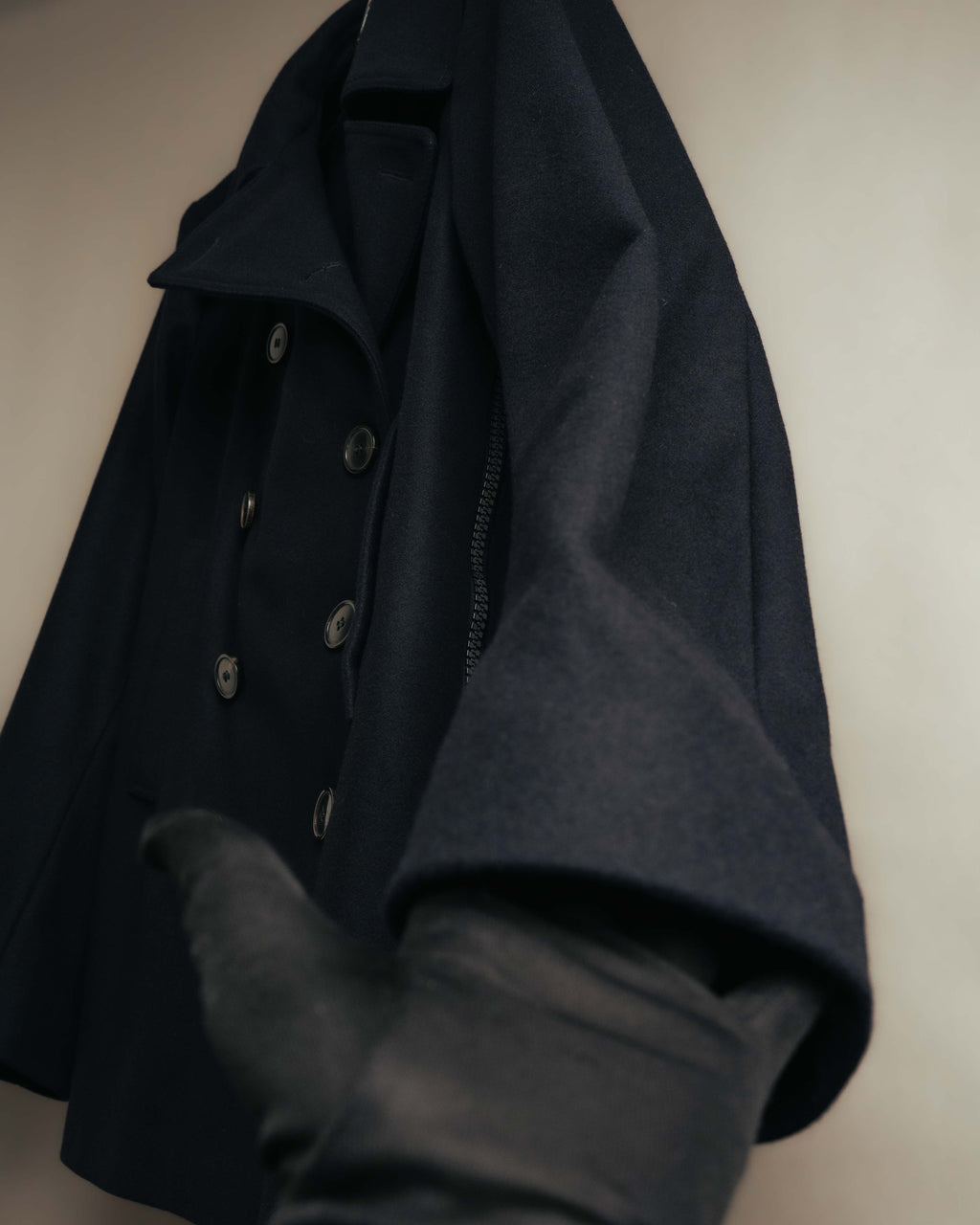 -SPECIAL- "DRIES VAN NOTEN" 10's Sculptural wide lapel double breasted wool coat