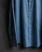 "HERMES" Saxe blue jacquard cotton shirt