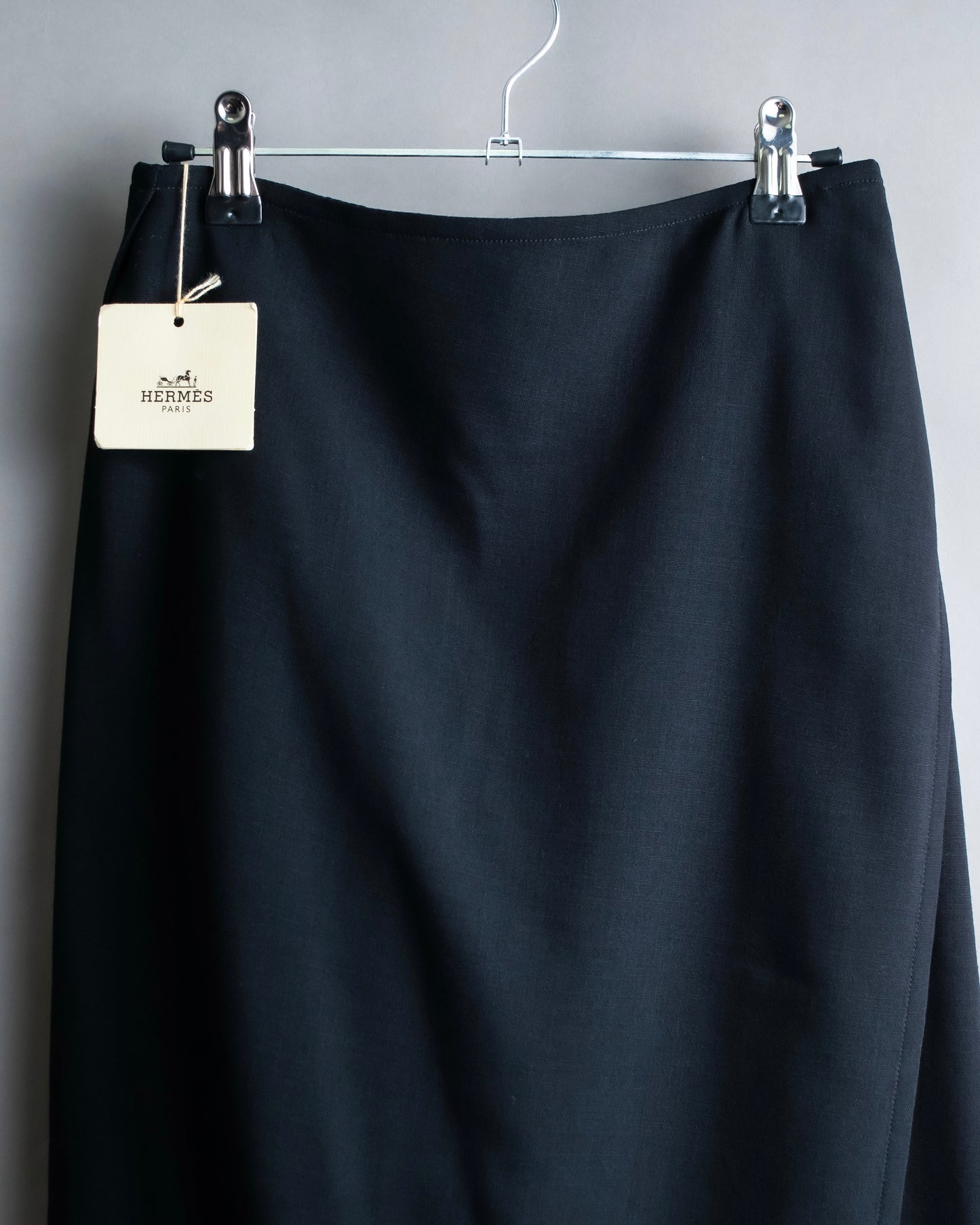 "HERMES" Button detailed flared midi skirt