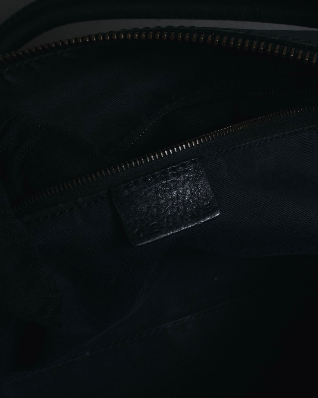 "CELINE" Leather double-pocket ring-hardware shoulder bag