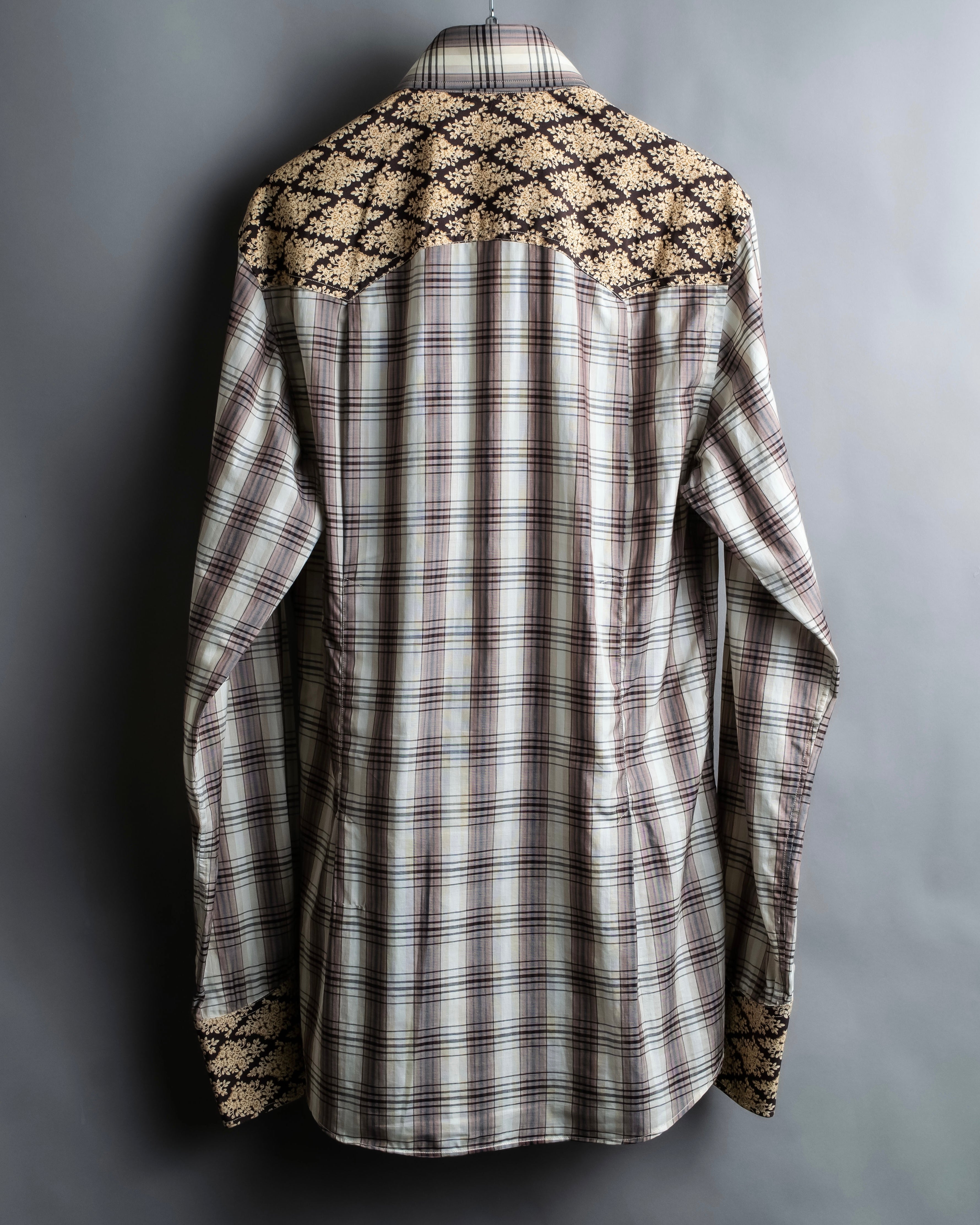 "GUCCI" Floral and checkered western shirt