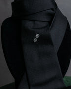 "HERMES" Dice embroidery design silk neck tie