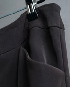 "GIORGIO ARMANI" Soft texture  brown wide slacks