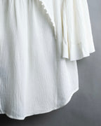 "ISABEL MARANT" Lace knit frill docking sheer blouse