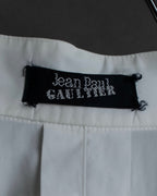 "JEAN PAUL GAULTIER" Cotton poplin stand-collar white shirt