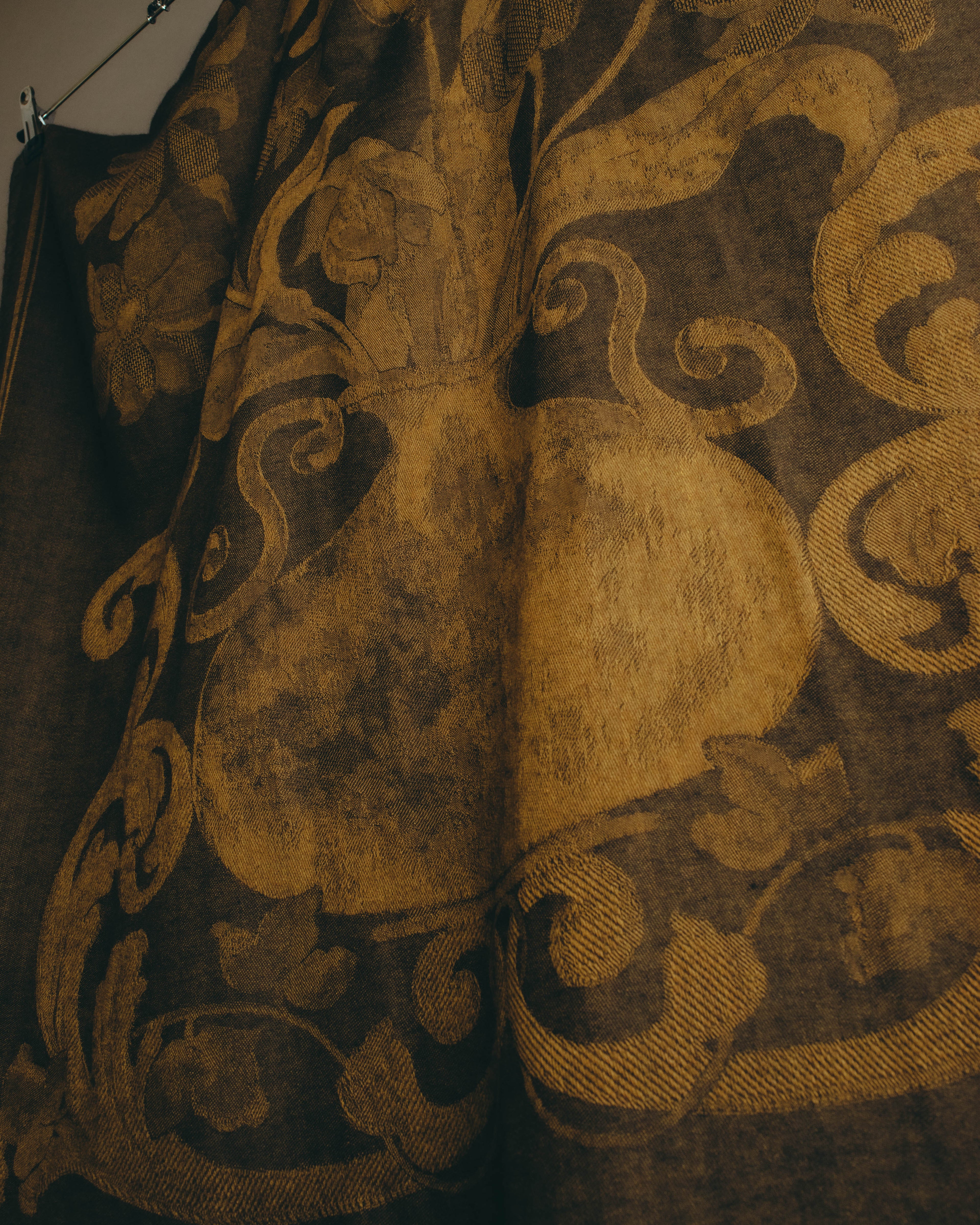 -SPECIAL- “LOEWE” 90’s-00’s Botanical anagram jacquard fringe stole