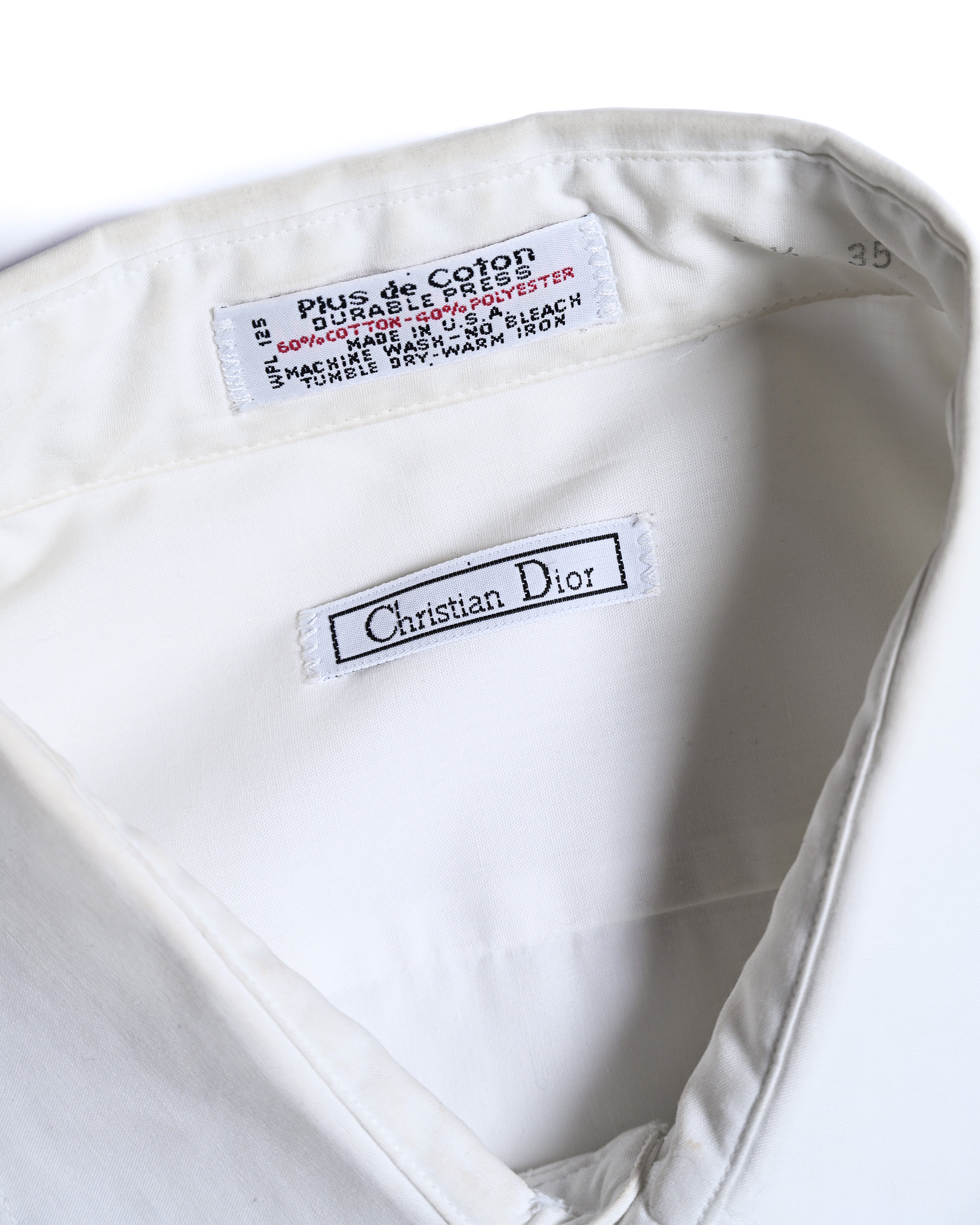 Christian Dior/ Relax Fit French Cuff Dress Shirt White
