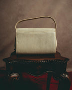"HANAE MORI" 80's-90's Pleated butterfly clasp handbag