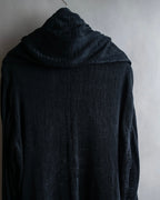 "ISSEY MIYAKE PERMANENT" Large shawl collar silk long cardigan