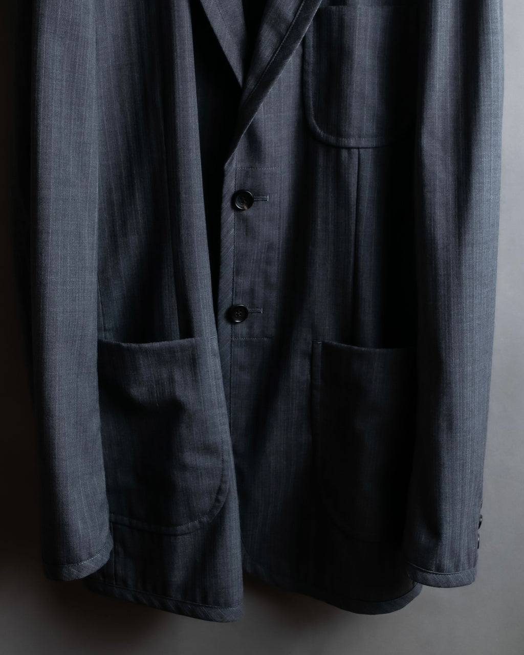 "COMME des GARCONS HOMME PLUS" 14SS modified lapel design striped jacket
