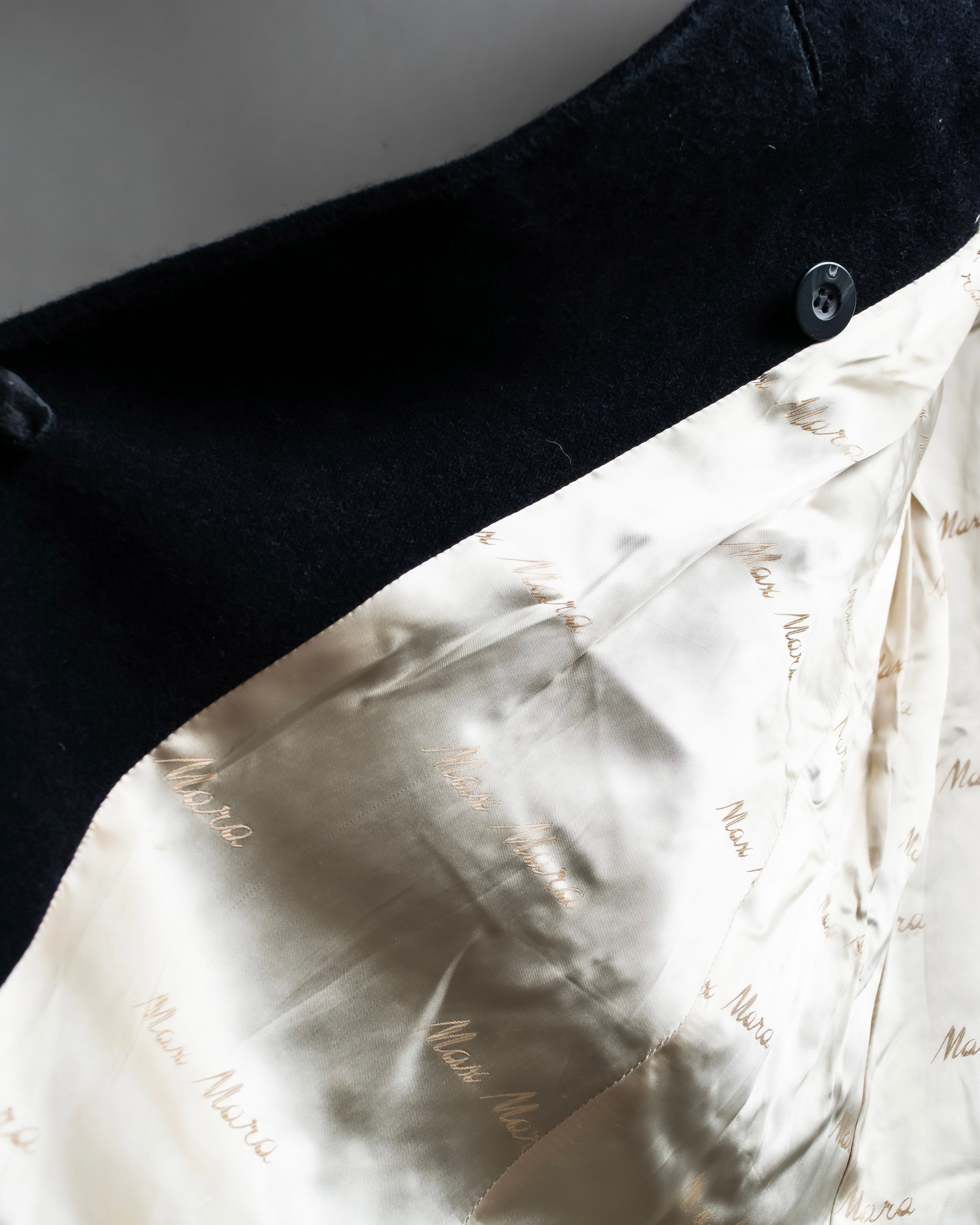 "Max Mara"
 Swakara fer collar oversized wrap style chester coat