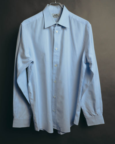 "Hermès" Vintage subtly woven cotton dress shirt