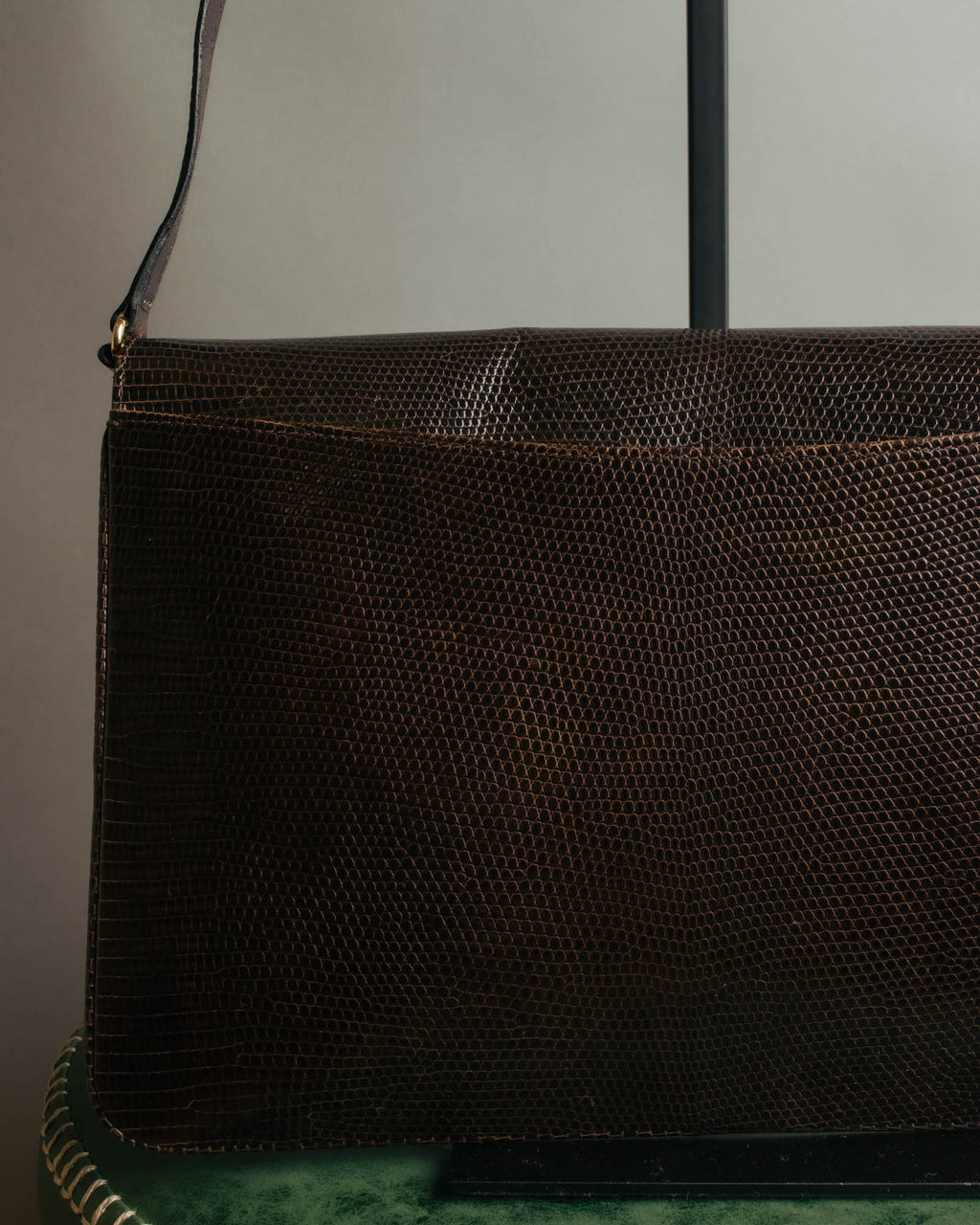-SPECIAL- “GUCCI” 70’s-80’s lizard embossed flap shoulder bag