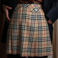 "BURBERRY" Nova check pattern box pleats mid length skirt