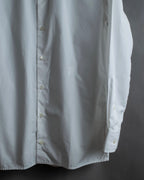 "BURBERRY" Wide collar embroidered emblem white shirt
