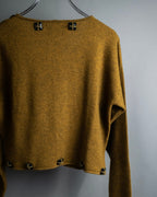 "PRADA" Jewelry decorative design V-neck knit