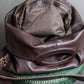 "Sergio Rossi" Foldable landscape design 2way leather bag