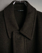 –SPECIAL– “HERMES” 90’s-00’s Concealed placket wool zip coat