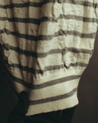 "tao COMME des GARÇONS" 10's Textured striped wool knit cardigan