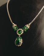 "Christian Dior" 80's-90's Emerald green pendant necklace